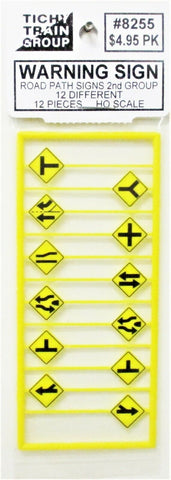 HO Scale Tichy Train Group 8255 Highway Road Path (Arrow) Warning Signs (12) pcs