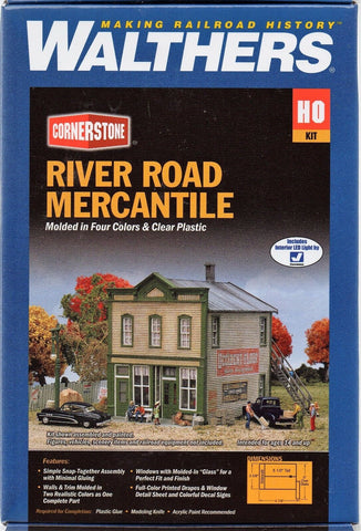 HO Scale Walthers Cornerstone 933-3650 River Road Mercantile Building Kit