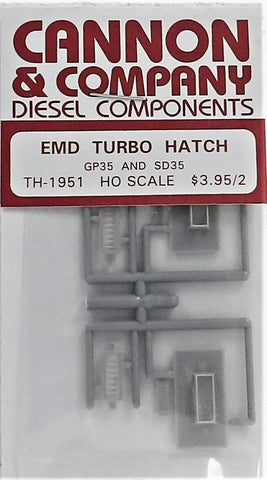 HO Scale Cannon & Company TH-1951 Turbo Hatches for GP35 & SD35 pkg (2)