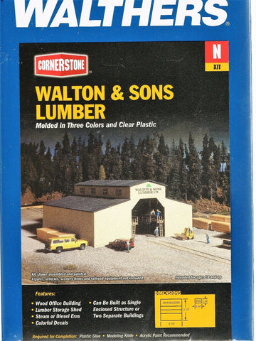 N Scale Walthers Cornerstone 933-3235 Walton & Sons Lumber Building Kit