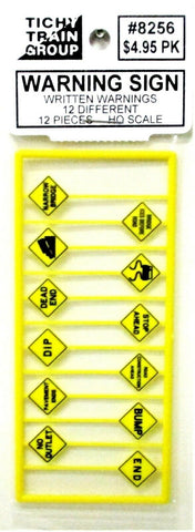 HO Scale Tichy Train Group 8256 Highway Written Warning Signs (12) pcs