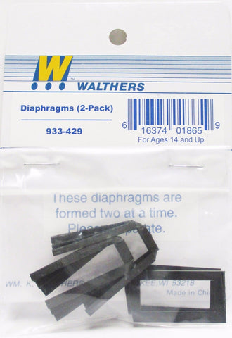 HO Scale Walthers Cornerstone 933-429 Heavyweight Passenger Car Diaphragm (2) Pr