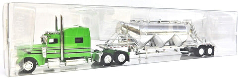 HO Scale Trucks n Stuff 019 Green Peterbilt 389 Sleeper Cab w/Semi-Pneumatic Bulk Trailer