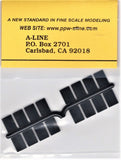 HO Scale A Line Product 50118 Black Plastic Mud Flaps for Trucks/Trailers pkg (16)