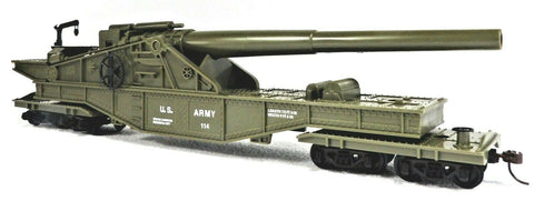 HO Scale Rock Island Hobby 32163 US Army Big Gun Car