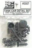HO Scale Tichy Train Group 3007 1915-1950 Tank Car w/54 & 60" Domes Detail Set