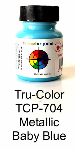 Tru-Color TCP-704 Metallic Baby Blue 1 oz Paint Bottle