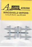 HO Scale A Line Product 29200 Long & Short Locomotive Windshield Wipers pkg (16)