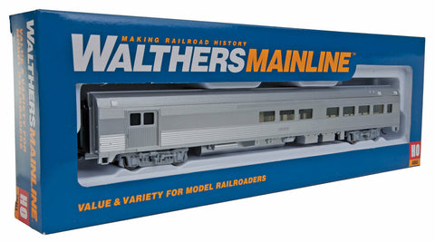 Walthers Mainline 910-30050 85' Budd Baggage-Lounge Painted Silver Unlettered