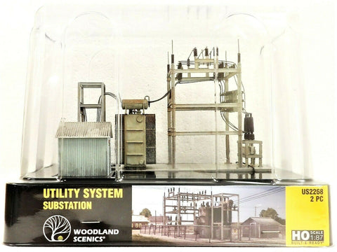 HO Scale Woodland Scenics US2268 Utility System Pre Built Substation