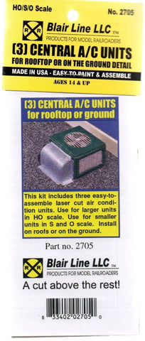 HO Scale Blair Line 2705 Central Air Conditioner Unit Kit pkg (3)