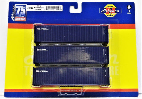 N Scale Athearn 17444 NYK Set #1 40' High Cube Container 3-Pack