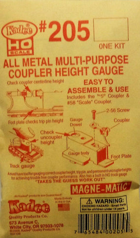 HO Scale Kadee #205 Metal Muti-Purpose Coupler Height Gauge
