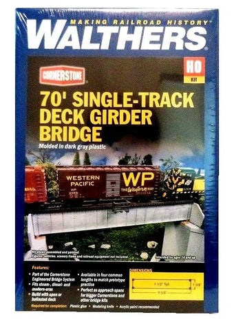 HO Scale Walthers Cornerstone 933-4507 70' Single Track Deck Girder Bridge Kit