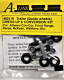 HO Scale A Line Product 50119 Spoke Type Wheels Trailer Dress-Up Kit