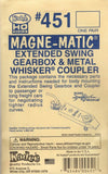 HO Scale Kadee #451 Extended Swing Gearbox & Whisker Metal Couplers Medium Shank