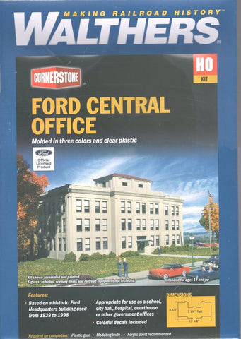 HO Scale Walthers Cornerstone 933-4143 Ford Central Office Building Kit