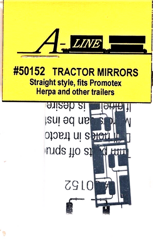 HO Scale A Line Product 50152 Semi-Tractor Straight Style Mirrors pkg (4)