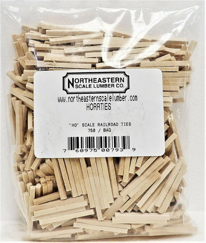 HO Scale Northeastern Scale Lumber 793 Unstained Railroad Ties pkg (750)