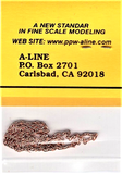 HO Scale A Line Product 29218 Brass Chain 12" 15 Links Per Inch 30.5cm