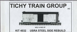 HO Scale Tichy Train Group 4032 Undecorated USRA 40' Rebuilt Boxcar Kit