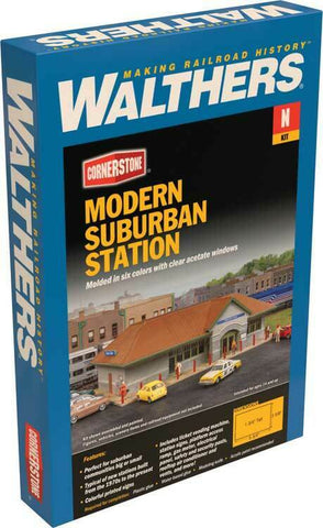 N Scale Walthers Cornerstone 933-3887 Modern Commuter Suburban Metra Station Kit