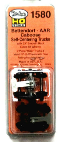 HO Scale Kadee #1580 Bettendorf AAR Trucks Self Centering Caboose Trucks