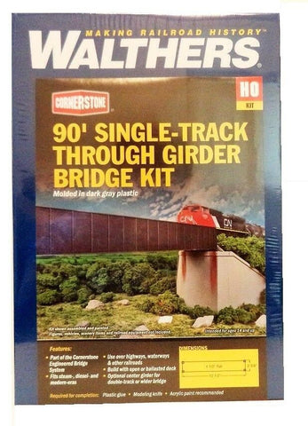 HO Scale Walthers Cornerstone 933-4503 90' Single Track Through Girder Bridge