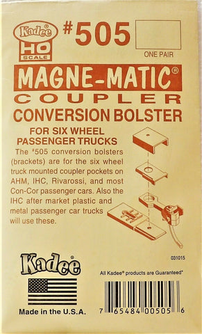 HO Scale Kadee #505 AHM Rivarossi 6-wheel Coupler Conversion Bolsters (1) pr