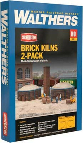 HO Scale Walthers Cornerstone 933-4100 Brick Kilns 2-Pack Kit