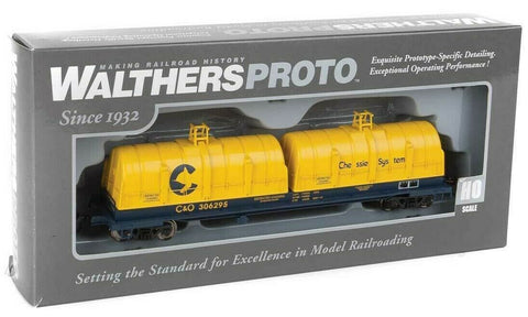 HO Scale Walthers Proto 920-105241 Chessie System C&O 306295 50' Evans Cushion Coil Car w/Glass-Fiber Hoods