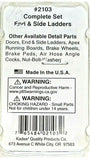 HO Scale Kadee #2103 Black Ladders for Ends & Sides Freight Car Detail Parts