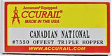 Accurail 7550 Canadian National 109103 AAR 70-Ton Offset-Side 3-Bay Hopper Kit