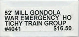 HO Scale Tichy Train Group 4041 Undecorated War Emergency Composite Mill Gondola Kit