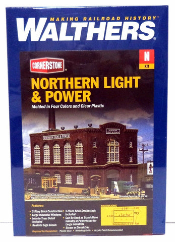 N Scale Walthers Cornerstone 933-3214 Northern Light & Power Powerhouse Kit