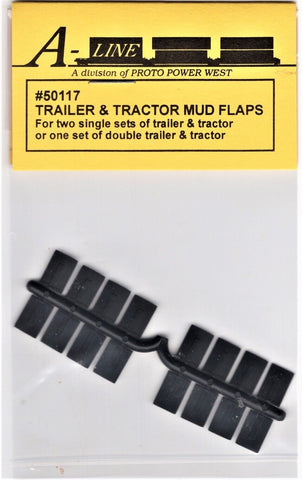 HO Scale A Line Product 50117 Black Vinyl Mud Flaps for Trucks/Trailers pkg (16)