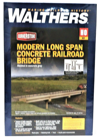 HO Walthers Cornerstone 933-4592 Modern Long-Span Concrete Railroad Bridge Kit