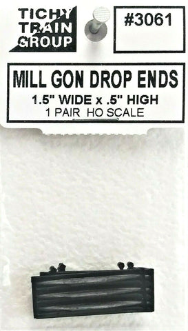 HO Scale Tichy Train Group 3061 Mill Gondola Drop Ends (1) Pair