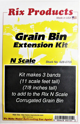 N Scale Rix Products 628-0705 Corrugated Grain Bin Extension Kit