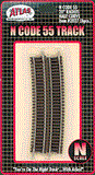 N Scale Atlas 2027 Code 55 20" Radius Half Curve 6 pcs