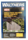 HO Scale Walthers Cornerstone 933-4551 Single Track Bridge Concrete Abutments