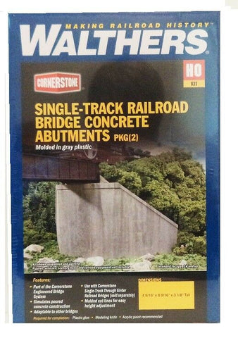 HO Scale Walthers Cornerstone 933-4551 Single Track Bridge Concrete Abutments