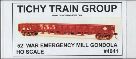 HO Scale Tichy Train Group 4041 Undecorated War Emergency Composite Mill Gondola Kit