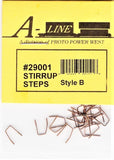 HO Scale A Line Product 29001 Style B Formed Wire Stirrups Steps pkg (25)