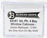 N Scale Bluford Shops 44181 Union Railroad URR C104 Bay Window Caboose