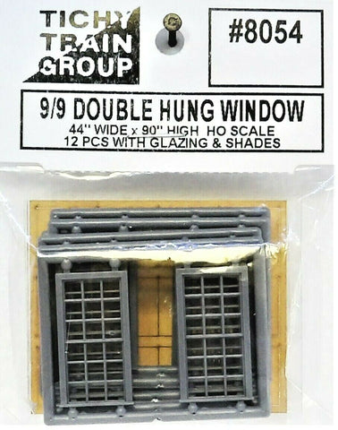 HO Scale Tichy Train Group 8054 9/9 44" x 90" Double Hung Window pkg (12)
