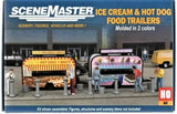 HO Scale Walthers SceneMaster 949-2905 Ice Cream & Hot Dog Food Trailers