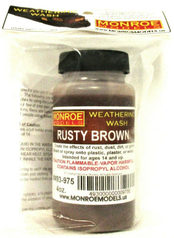 Monroe Models 975 Rusty Brown Weathering Wash 4oz Bottle