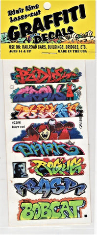 HO Scale Blair Line 2258 Graffiti Decals Mega Set #9 (9) pcs