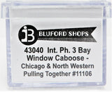 N Scale Bluford Shops 43040 Chicago & North Western 11106 Bay Window Caboose